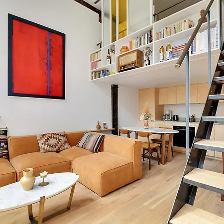 Bright Loft With Terrace - Belleville Apartment